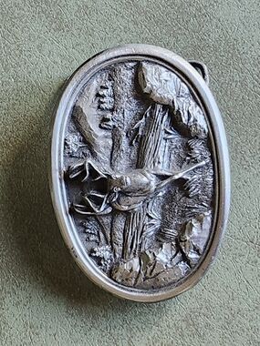 Vtg 1983 Bergamot Brass Works Signed 3D Big Buck Deer Belt Buckle